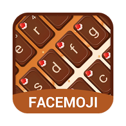 Yummy Strawberry Chocolate Emoji Keyboard Theme
