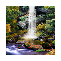 3D Autumn Waterfall Wallpaper
