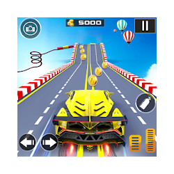 Super Mega Ramp Stunt Racing Rush Drive Sky Car