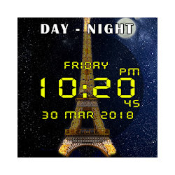 Day night automatic change clock wallpaper