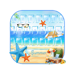 شاطئ الصيف موضوع لوحة المفاتيح