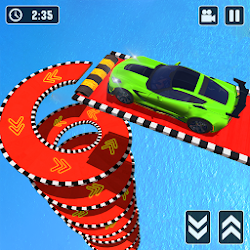 Mega Ramp Spiral Car Stunt Racing Games
