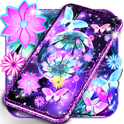 Neon flowers live wallpaper