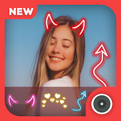 Neon Horns Devil Photo Editor | Neon Devil Crown