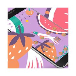 موضوع الفاكهة المرح الملونة