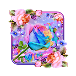 Colourful Rose Shiny Keyboard Theme