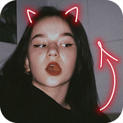 Neon Horns Devil - Neon Devil Crown Photo Editor