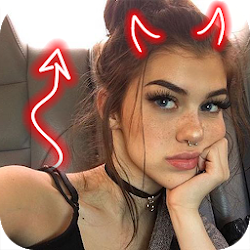 Devil Horn Photo Editor | Neon Horns Devil
