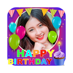 Happy Birthday Photo Frames  Background Text