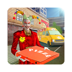 مستقبلية بيتزا تسليم فان الغذاء شاحنة محاكي