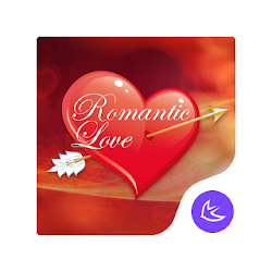 Red heart lovely-APUS Launcher free fashion theme
