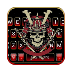 ثيم لوحة المفاتيح Samurai Swords Skull