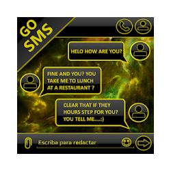 THEME GO SMS DARK SPACE YELLOW