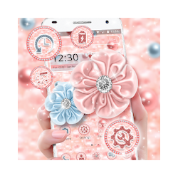 Pink Pearls Glitter Flower Theme