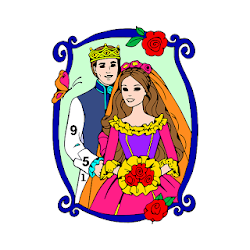 Bride  Groom Color by NumberGlitter Crayon Book