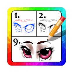 How to draw anime eyes drawing step by step