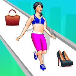 لعبة Catwalk girl Beauty runner makeover run game 3d