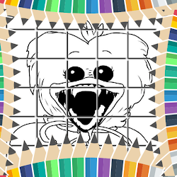 Poppy coloring Huggy playtime