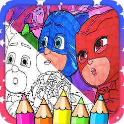 Pj super heroes coloring book mask